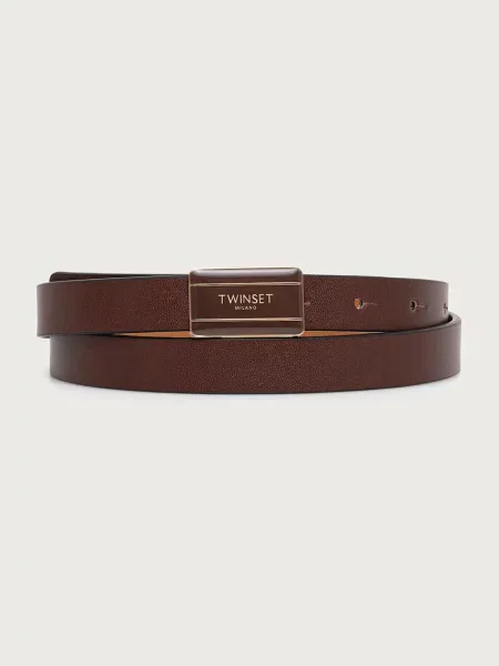 Twinset curea pentru femei cu imitație de piele maro
