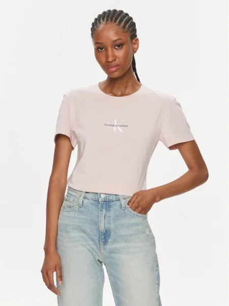Calvin Klein Jeans Tricou Monologo Slim Tee roz