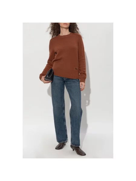 Sweter Burberry wełniany brązowy