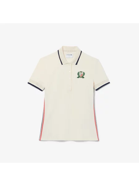 Lacoste Koszulka Polo Z Blokadą Koloru Slim Fit beżowa