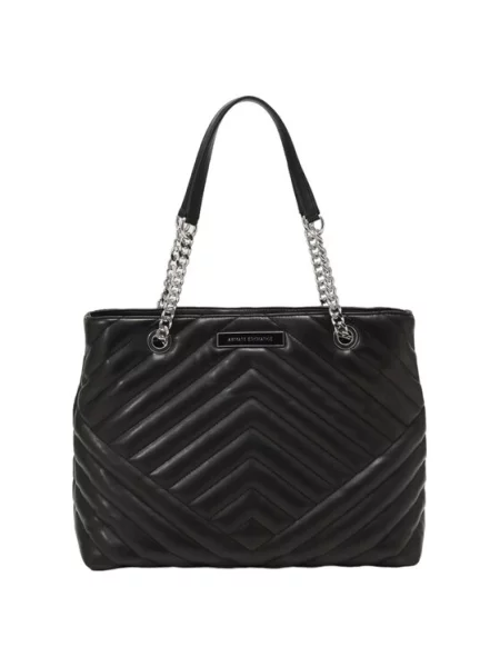 ARMANI EXCHANGE Nakupovalna torba / srebrna črna