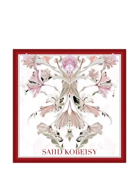 Fular Saiid Kobeisy cu model floral alb