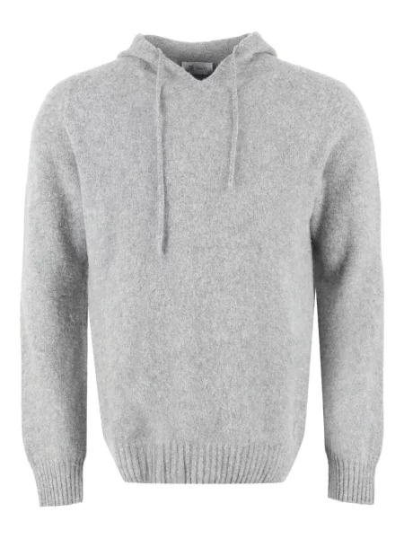 Hanorac cu glugă The (alphabet) din cașmir gri