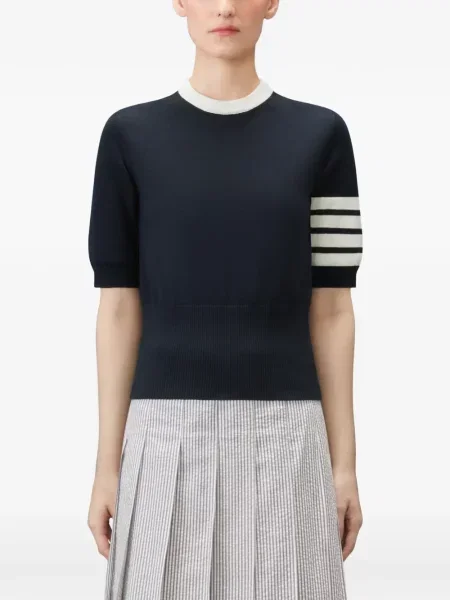 Tricou Thom Browne tricotate albastru