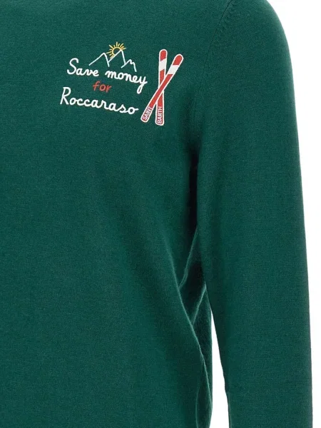 Pulover Mc2 Saint Barth cu decolteu rotund verde