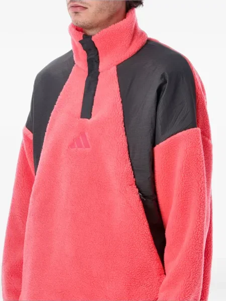Geacă Adidas alergare din piele de căprioară roz