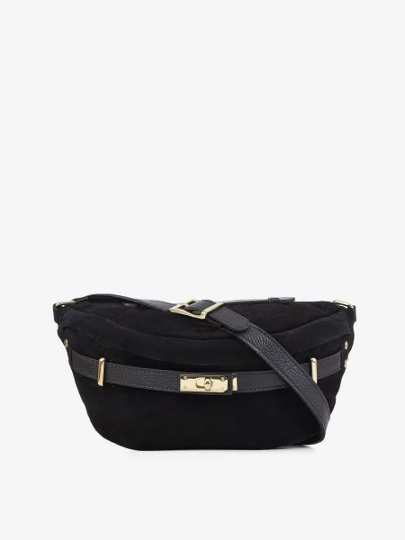 Замшевая поясная сумка Regina Notte черная