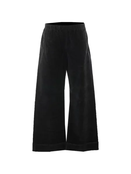 Pantaloni palazzo True Avenue de catifea negru