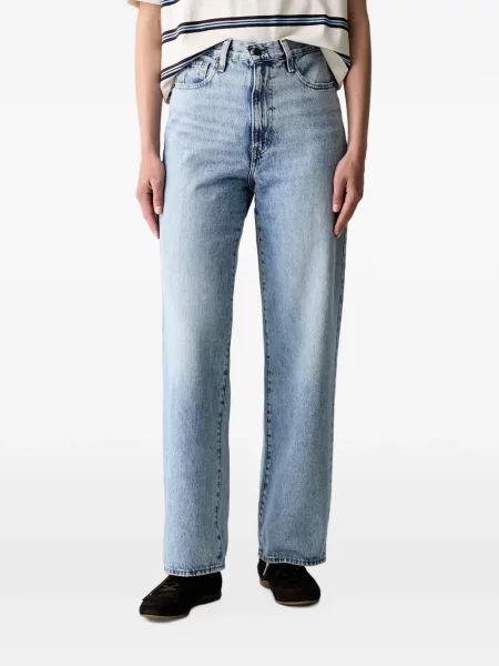 Jeansy straight leg Levi's z wysoką talią niebieskie