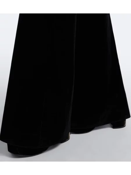 Pantaloni Etro de catifea evazate negru