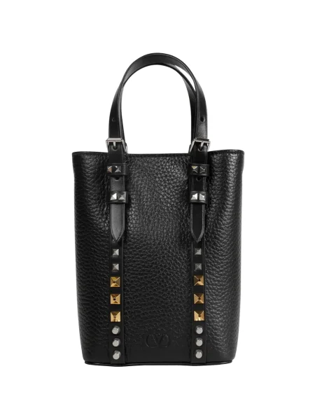 Mini geantă Valentino Garavani din piele mini negru