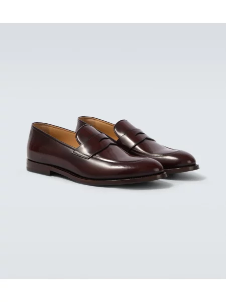 Pantofi loafer Brunello Cucinelli din piele maro