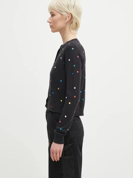 Fiorucci kardigan wełniany Confetti Dot Print Logo czarny