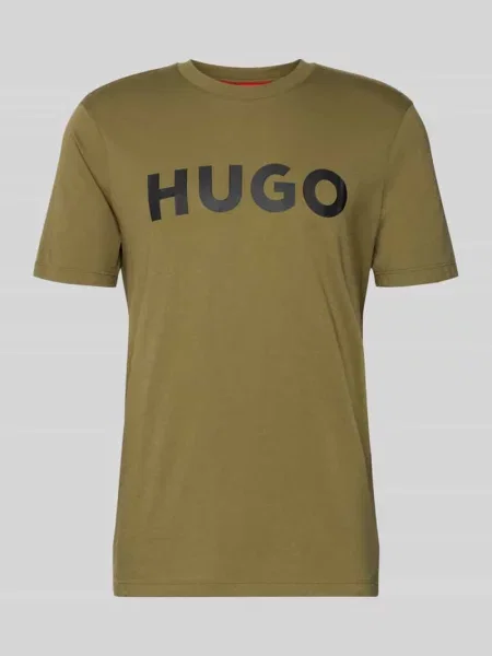 T-shirt o kroju regular fit z czystej bawełny model ‘DULIVIO’ Hugo zielona