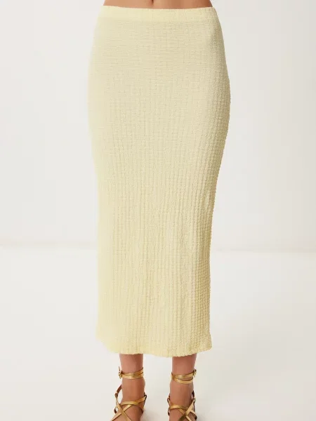 Happiness İstanbul Fustă deschis galben