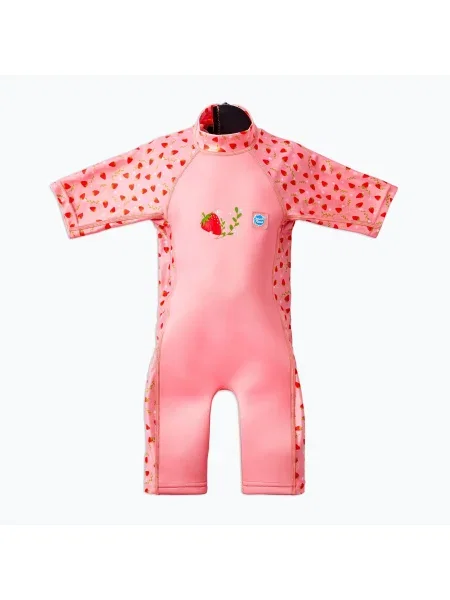 Детски неопренов костюм за плуване Splash About Combie UV Sun & Sea strawberry field розово