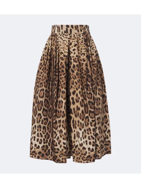 Fustă midi Dolce&gabbana cu imagine cu model leopard maro