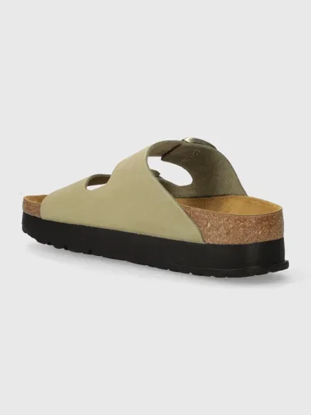 Nubukové pantofle Birkenstock Arizona Platform Flex Birkenstock x Papillio zelené