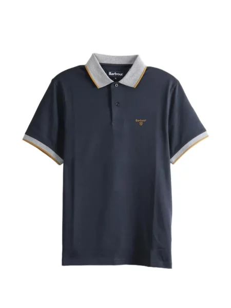 Tricou polo Barbour cu broderie albastru
