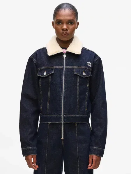 Karl Lagerfeld geacă de blugi din bleumarin de tranziție