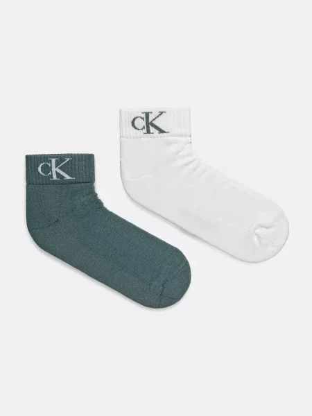 Чорапи Calvin Klein Jeans 2 чифта зелено