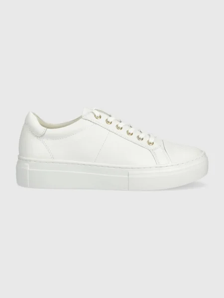 Kožené tenisky Vagabond Shoemakers na platformě bílé