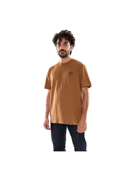 Koszulka Timberland skórzana brązowa