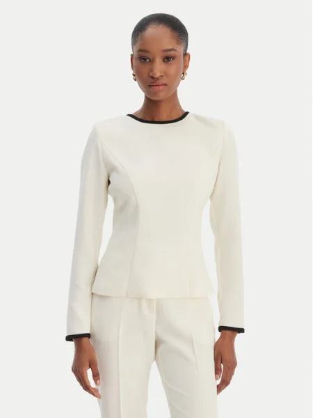 Marella Bluză Scacco Écru