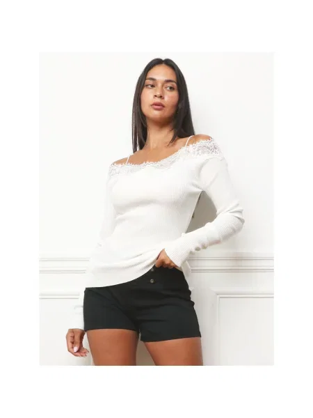 Top La Modeuse alb