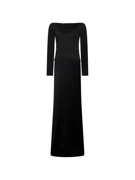 Lung rochie maxi Alberta Ferretti din dantelă negru