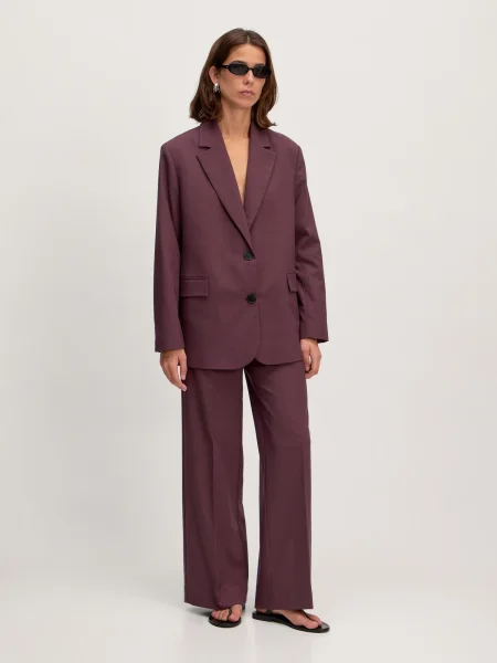 EDITED Pantaloni Teyana burgundy roșu