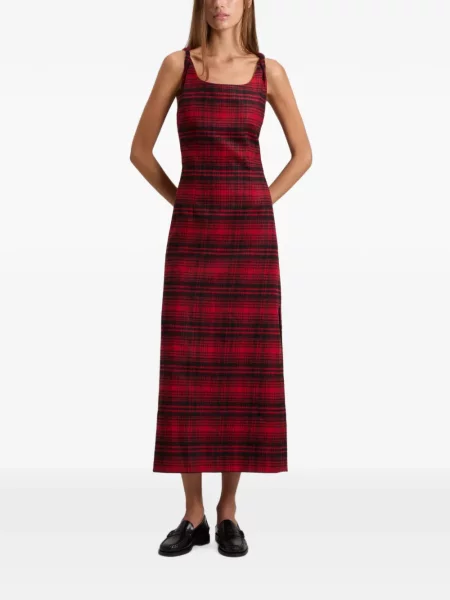 Rochie maxi Woolrich în carouri cu imagine de flanelă roșu