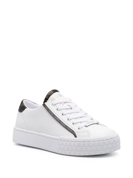 Sneakerși Guess cu autograf alb