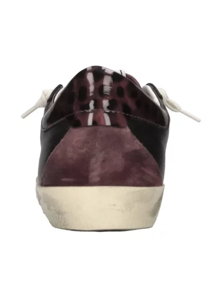 Sneakersy 4b12 skórzane brązowe