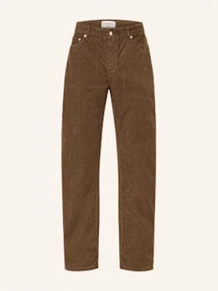 Officine Générale Manšestrové Kalhoty James Regular Fit tmavě hnědá