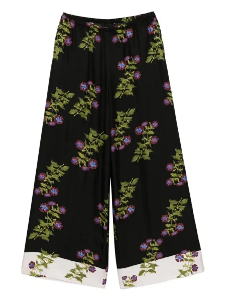 Pantaloni Cynthia Rowley cu model floral cu imagine negru