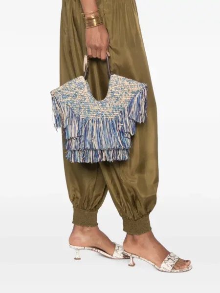 Τσάντα shopper Zimmermann με κρόσσια μπλε