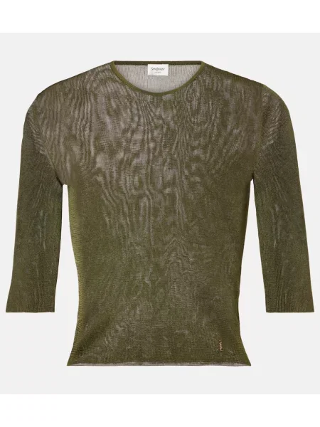Pulover Saint Laurent tricotate verde