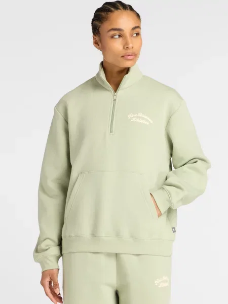 Флісова спортивна кофта New Balance на півзастібці зелена
