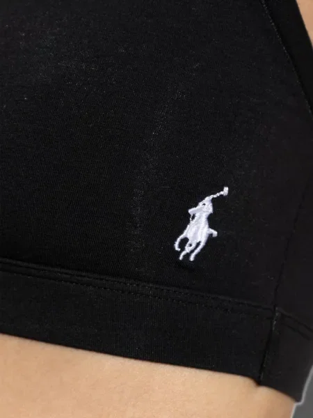 Кариран сутиен Polo Ralph Lauren бродиран синьо