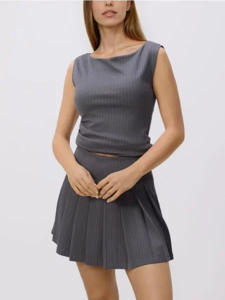 Reserved Плісировані спідниця-шорти з світло-сірий сіра