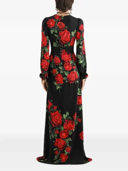 Rochie maxi Dolce & Gabbana cu imagine negru