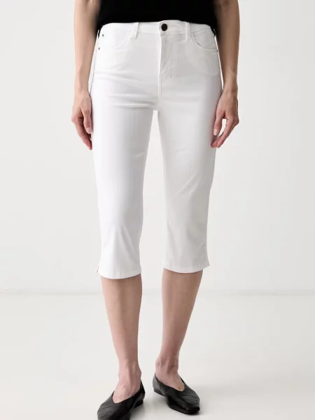 Guess pantaloni capri pentru femei cu lyocell CAROLYN alb