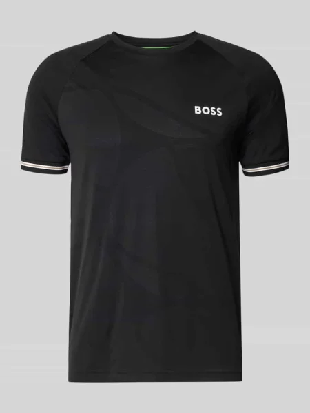 T-shirt o kroju regular fit z nadrukiem z logo model TOC SERVE 2' Boss Green czarna