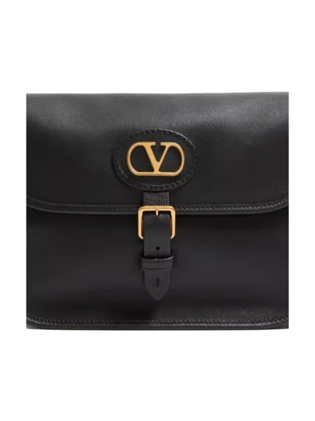 Lniana torba Valentino Garavani czarna