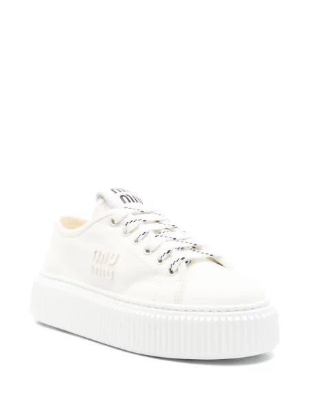 Sneakerși Miu Miu cu autograf alb