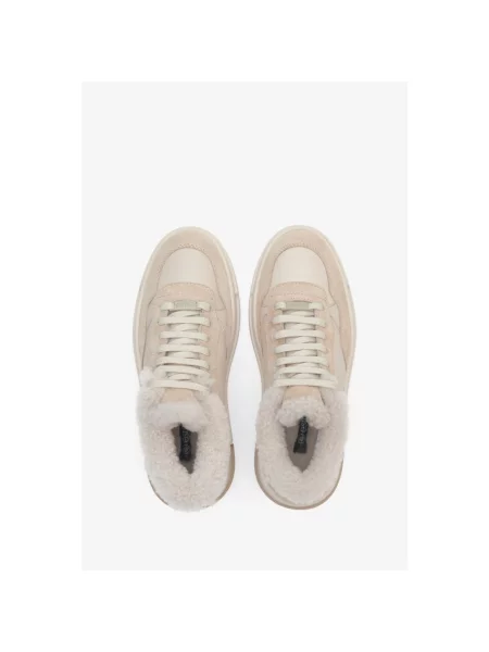 Зимові кеди шкіряні світло-бежеві Estro бежеві