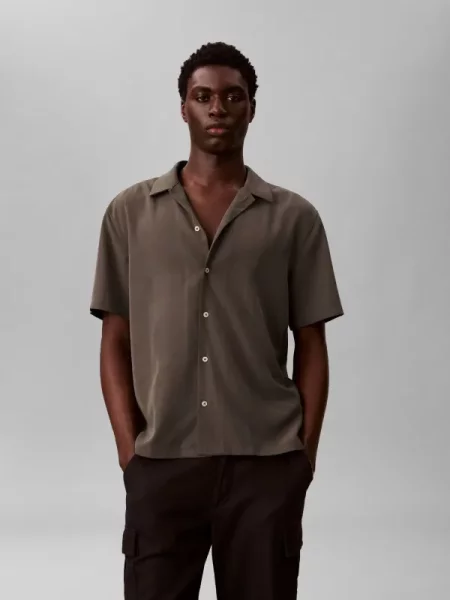 Calvin Klein Cămașă | Relaxed fit maro