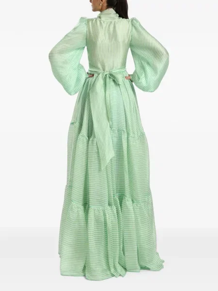 Rochie maxi Miau By Clara Rotescu cu dungi verde