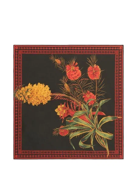 Fular Blumarine cu model floral cu imagine negru
